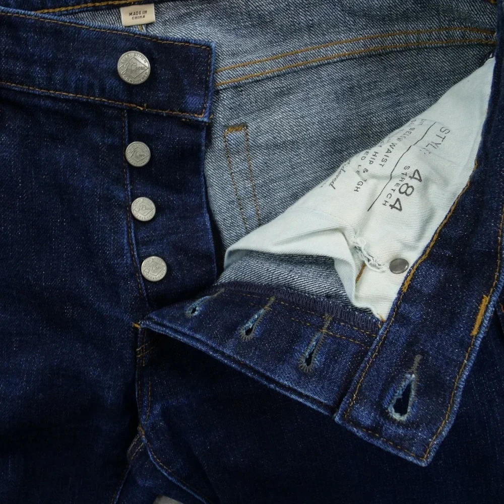 J Crew 484 Jeans Mens 31 Blue Slevedge Slim Straight Mid Rise Button Fly